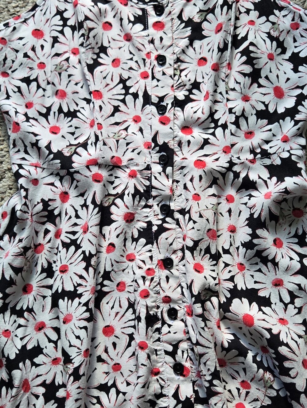 Vintage 90s Wet Seal Daisy Floral Button Front Halter Mini Dress - Picture 11 of 11